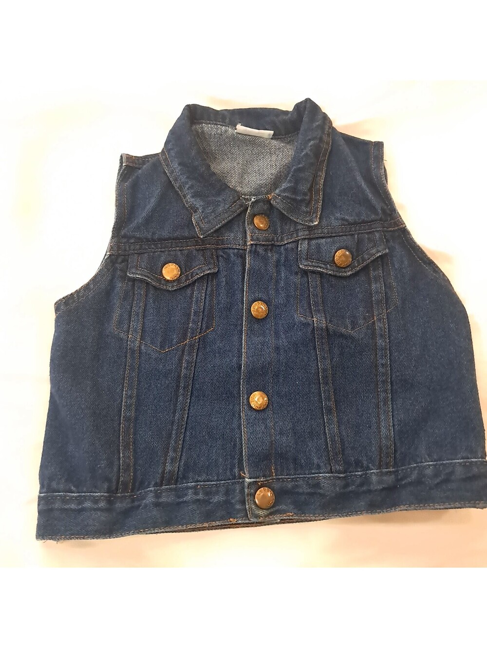 Vintage Hopscotch Denim Vest Size 24 Months dark Jean biker toddler kids youth